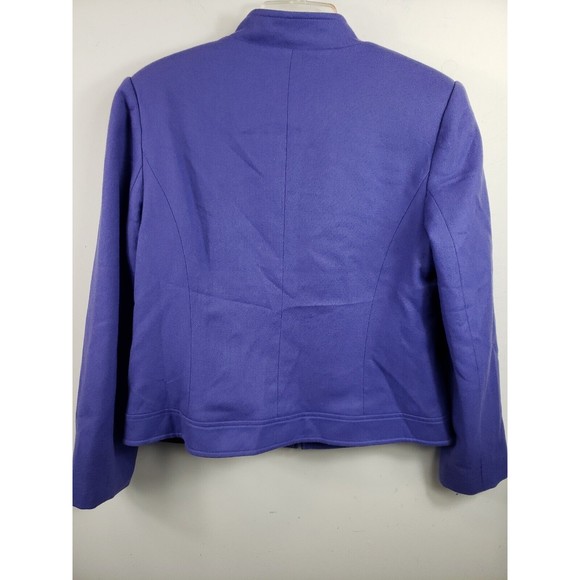 JG Hook Jacket Women's Size 14 Purple Wool Lined Long Sleeve Cropped  flaw - Picture 7 of 9